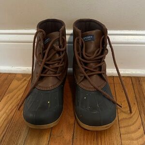 Sperry Brown and Black Waterproof Boots, size 5